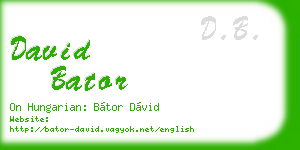 david bator business card